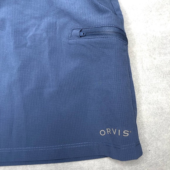 Orvis Women's Tech Skort Solid Blue Size Small Elastic Waistband Pockets - Picture 2 of 5